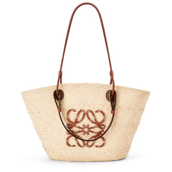 ❌❌SOLD!LOEWE PAULA IBIZA SUMMER MEDIUM ANAGRAM BASKET STRAW RAFFIA TOTE BAG NWT! - Picture 2 of 15